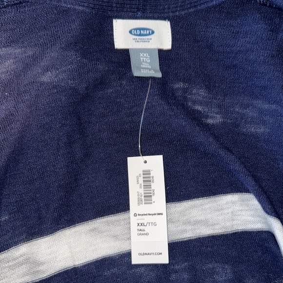 NWT Old Navy Blue & White Striped Lightweight Open Cardigan ZZ14 - Picture 3 of 4
